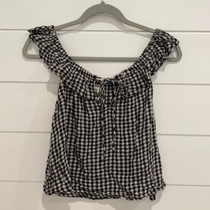 Black and white gingham billabong crop top